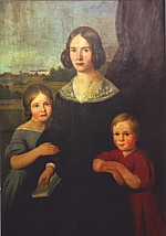 Gemälde Gräfin Constance als Kind - links im Bild.